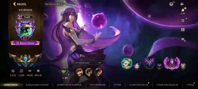 Wild Rift 49K Koleksiyon – 274 Skin – Grandmaster – Full Champ – Mythic + Arcane Jinx