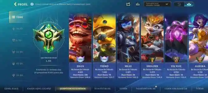 Wild Rift 49K Koleksiyon – 274 Skin – Grandmaster – Full Champ – Mythic + Arcane Jinx