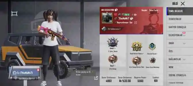 Mükemmel pubg mobile hesabı