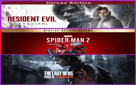 Resident Evil Requiem + Spider man 2 + The Last of Us Part II