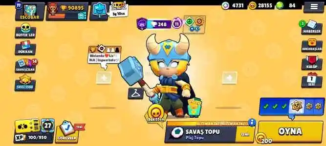 Brawl stars hesabı/ 91k/101 karakter/ 322 kostüm/