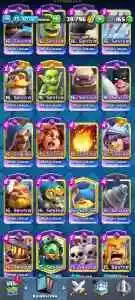 75 seviye 12159 kupa nihai şampiyon 27 evrim 4 kahraman 17 adet max kart 31 adet 15 seviye kart