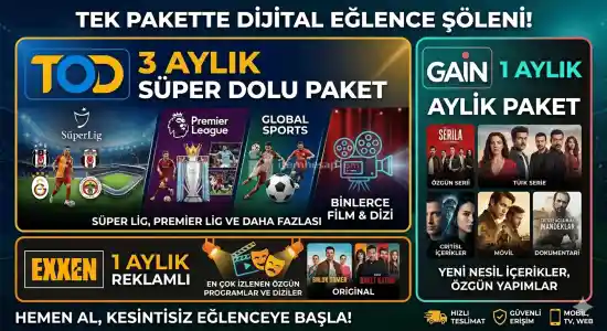 3'ü 1 Arada Eğlence Paketi: Tod + Exxen + Gain !