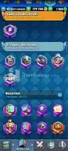 Clash royale hesabı 13500 kupa full kart