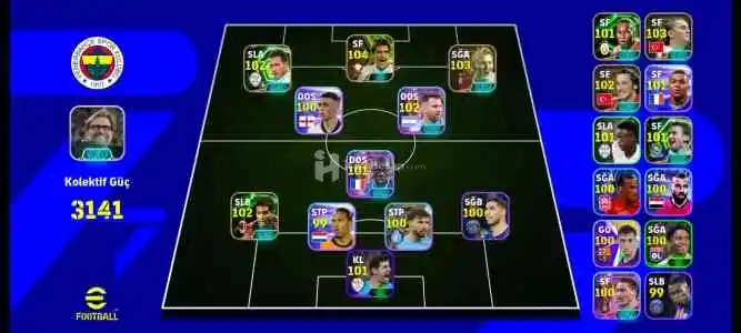 Efootbal Hesabı 1700 coinli hesap