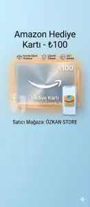 Amazon Hediye Kartı - 100 TL Dijital Kod