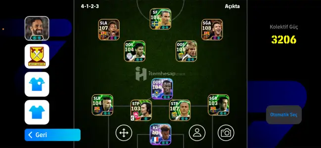 pes mobile hesap 3249 kolektif güç