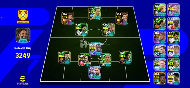 pes mobile hesap 3249 kolektif güç