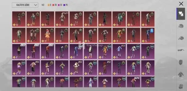 30+ destansı | S2 setli | 10 adet yükseltilebilir silahlı | s4 yüzlü | Anime Set | Efsane Hesapp!