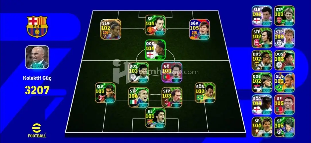 3207 Kolektif Güç | 105 Messi | 40.5 Milyon GP & 1592 Coin'li Efootball Hesabi