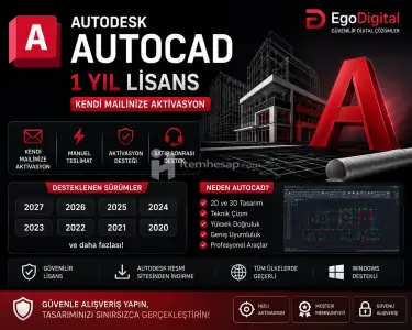 Autodesk AutoCAD - 1Yıl - Kendi Mailinize
