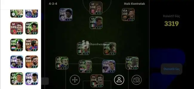 Pes mobil hesabı böyle hesap yok