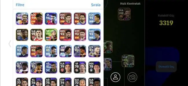 Pes mobil hesabı böyle hesap yok