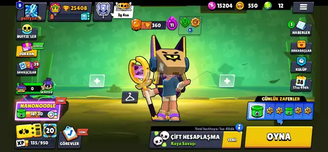 2 Brawl pass açılmış ( 1 i Plus ) 25 k kupa hesap