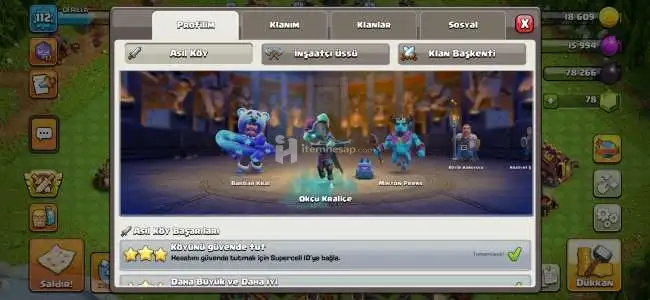 Clasf of clans 15 belediye 112 level uygun fiyata