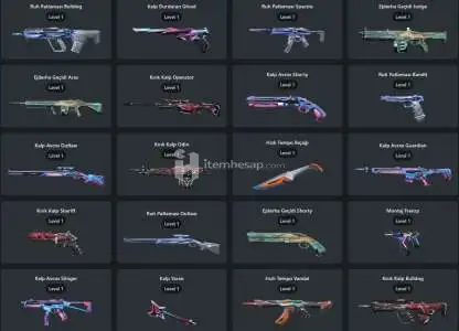hesabın ilk sahibiyim mail şifre değişir skinler görseldeki gibidir hesap 133 seviye güncel rank plat1 peaki dia 1