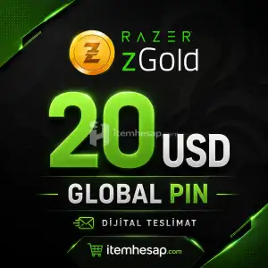 Razer Gold 20 Usd Global Pin – 20 Dolar Cüzdan Kodu | Dijital Teslimat