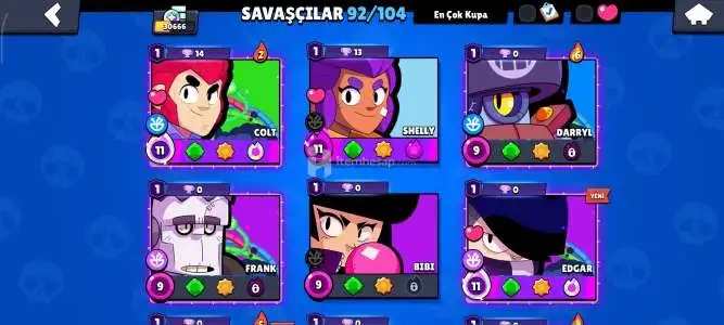 Brawl Stars 233 Kostümlü 30.6k Kupalı Hesap