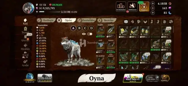 The Wolf 51 seviye hesap , eğer hileli hesap satın almak isterseniz yazabilirsiniz kesinlikle banlanmamış ve banlanmayan