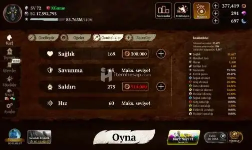 The wolf 72 seviye