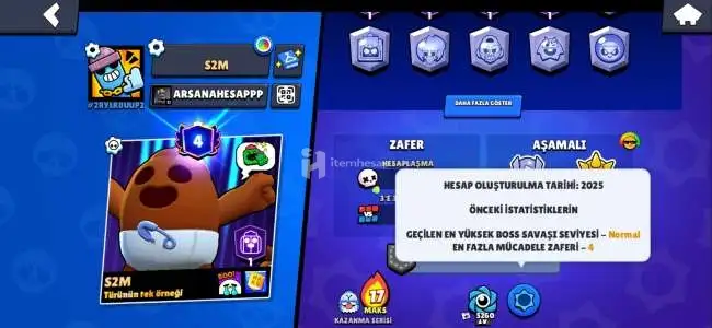 Uygun Fiyatli Brawstars Hesap +1425 Kupa CR Hesap