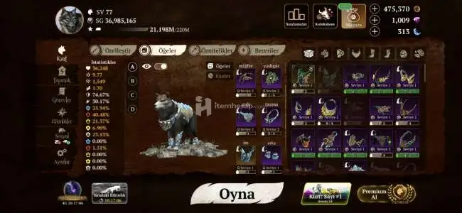 The wolf 77 Level satılık hesap kurt oyunu