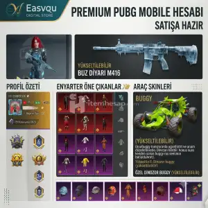 Dolu Pubg Mobile Hesabı | Buz Diyarı M416 + Godzilla/Naruto Setleri | 5820 Başarım