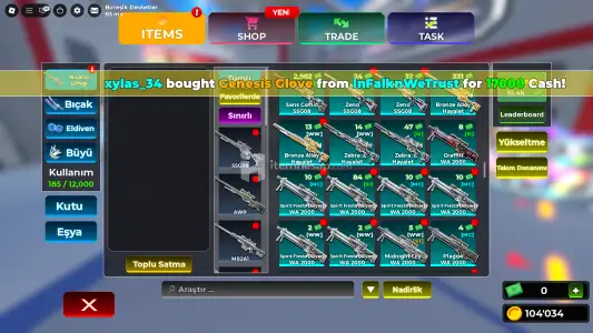 roblox sniper arena oyunu full+ full set hesap değildir trade ile verilcektir!