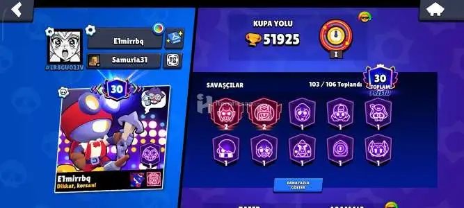 Satılık brawl stars hesabı