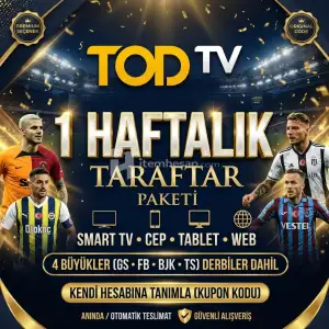 Tod TV 1 Haftalık Süper Lig Taraftar Paketi | 4 Büyükler - Derbi Dahil | Smart TV Destekli