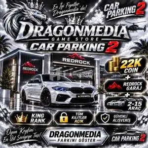 Car Parking 2 | 22K Coin + Redrock Garaj + King Rank + 2-15 Araç steam,android,ios uyumlu